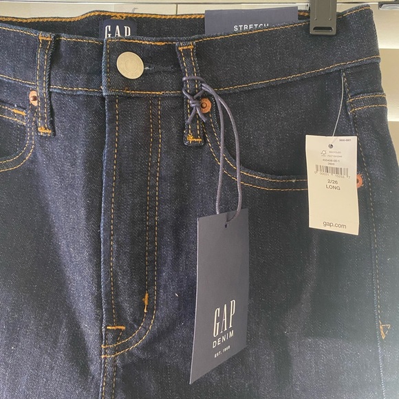 Gap Sky High True Skinny Jeans w Secret Smoothing Pockets (26 Long, Dark Rinse) - Picture 5 of 6